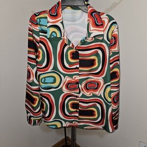 SHEIN Multicolor Swirl Pattern Blouse